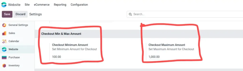 Website Minimum & Maximum Checkout Amount (16.0)